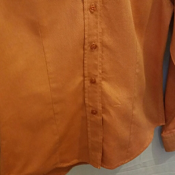 David Saddler Sz 44 Orange Darted Button Front - Picture 5 of 6